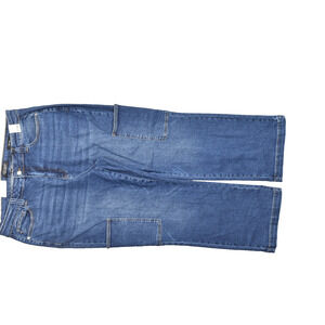 NEW Judy Blue High Waist Wide Leg Denim Cargo Jeans Blue Plus Size 20W Stretch